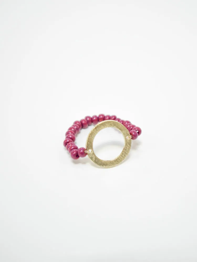 All Around Beaded Ring - Mulberry sold by Mata Traders product image thumbnail 2