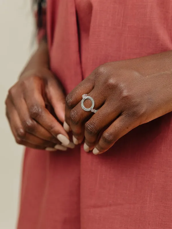 All Around Beaded Ring - Clear sold by Mata Traders