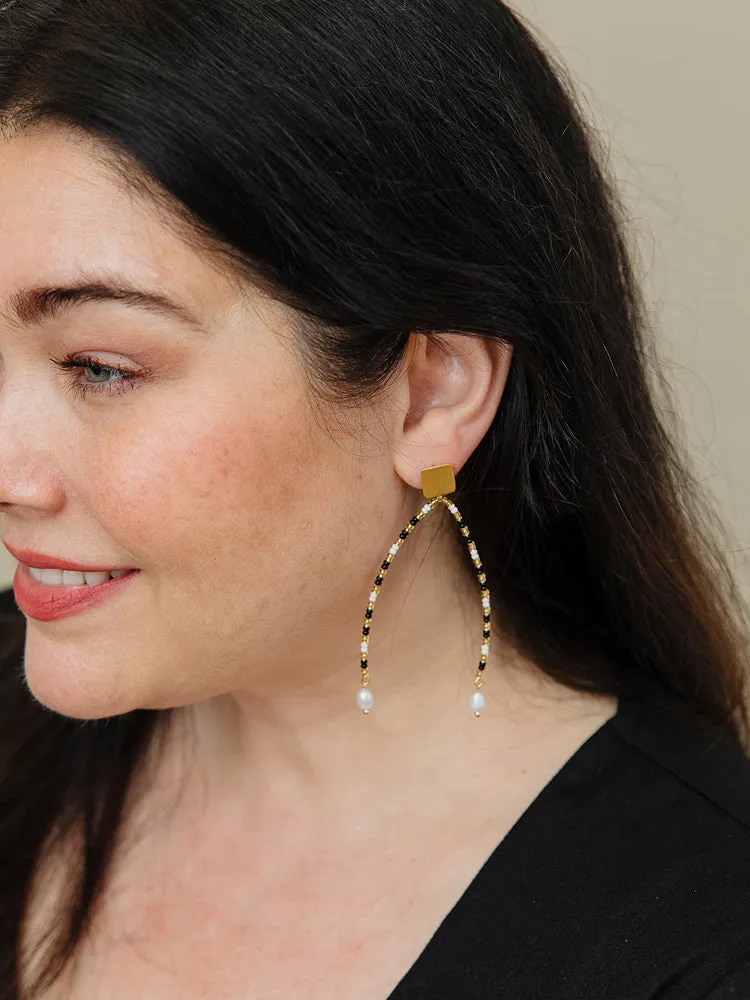 Axis Beaded Earrings - Gold sold by Mata Traders