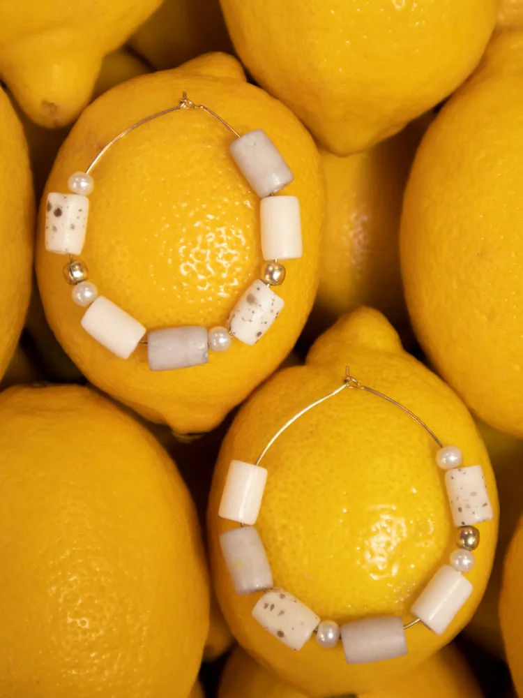 Emily Hoop Earrings - Speckled sold by Mata Traders product image thumbnail 5