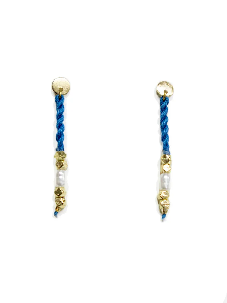Devin Corded Dangle Earrings - Blue sold by Mata Traders product image thumbnail 3