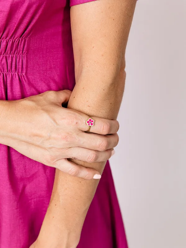 Blossom Ring - Magenta sold by Mata Traders