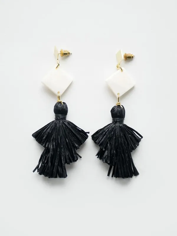 Abbey Earrings - Black sold by Mata Traders