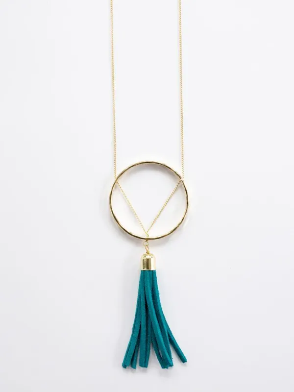 Ellaria Tassel Necklace - Turquoise sold by Mata Traders