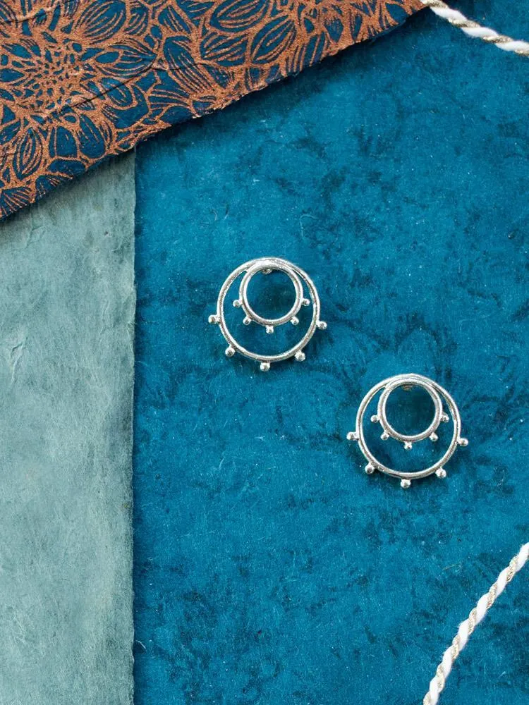 Sunburst Studs - Silver sold by Mata Traders product image thumbnail 4