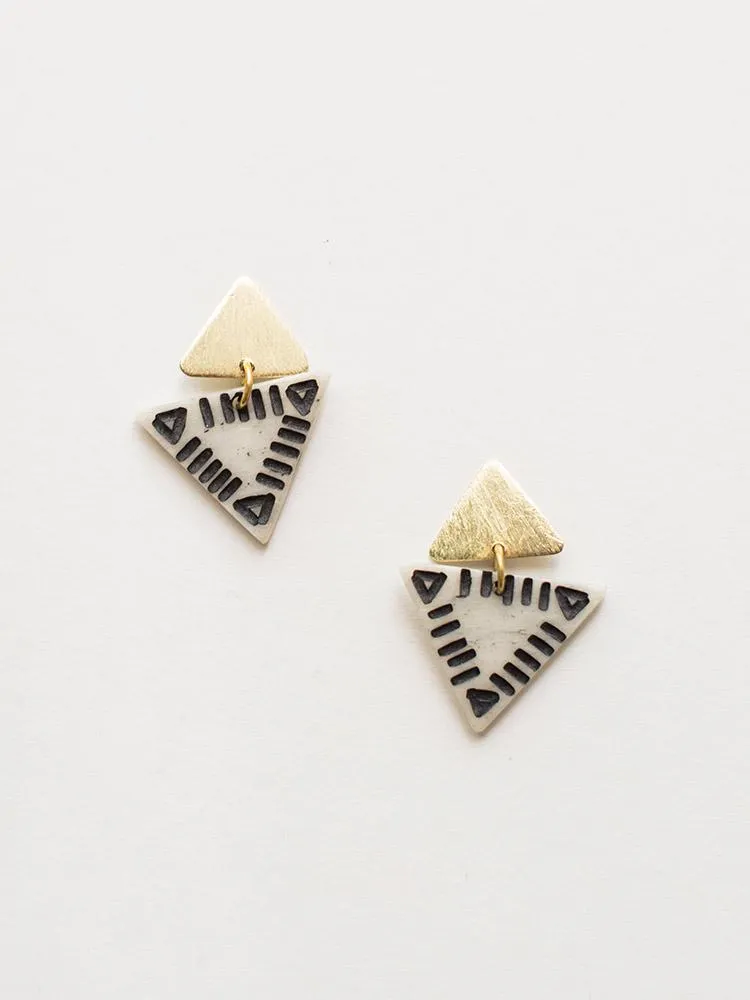 Oblique Triangle Earrings - Gold sold by Mata Traders product image thumbnail 3