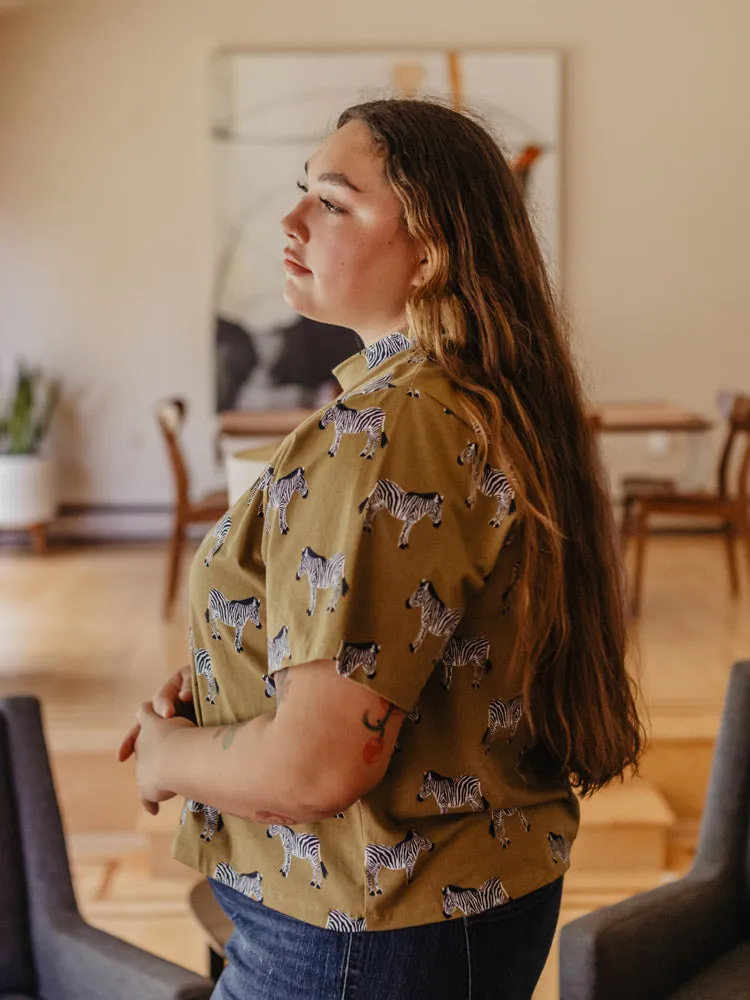 Eve Plus Size Top - Zebra Green sold by Mata Traders product image thumbnail 3