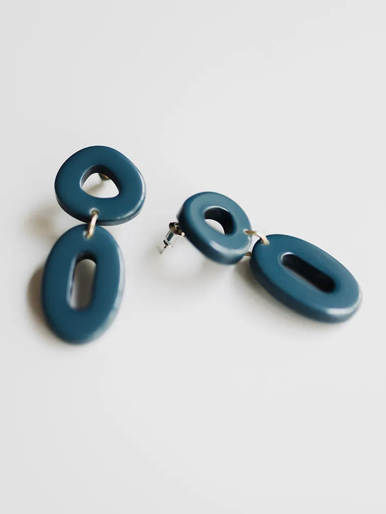 Oblong Hoop Earrings - Blue sold by Mata Traders product image thumbnail 5