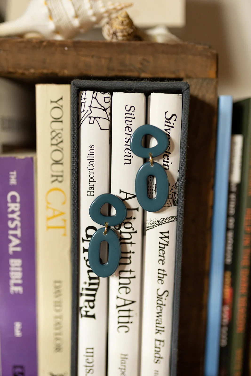 Oblong Hoop Earrings - Blue sold by Mata Traders product image thumbnail 4