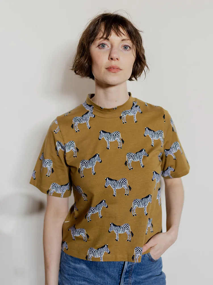 Eve Top - Zebra Green sold by Mata Traders