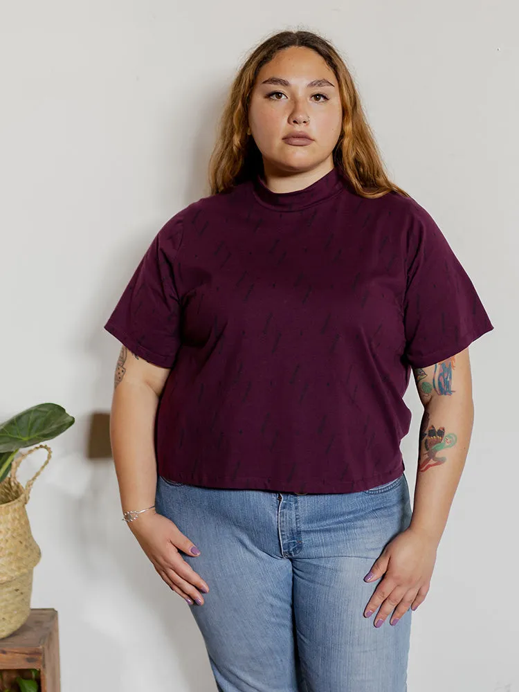 Eve Plus Size Top - Diamond Vine Dark Purple sold by Mata Traders product image thumbnail 2