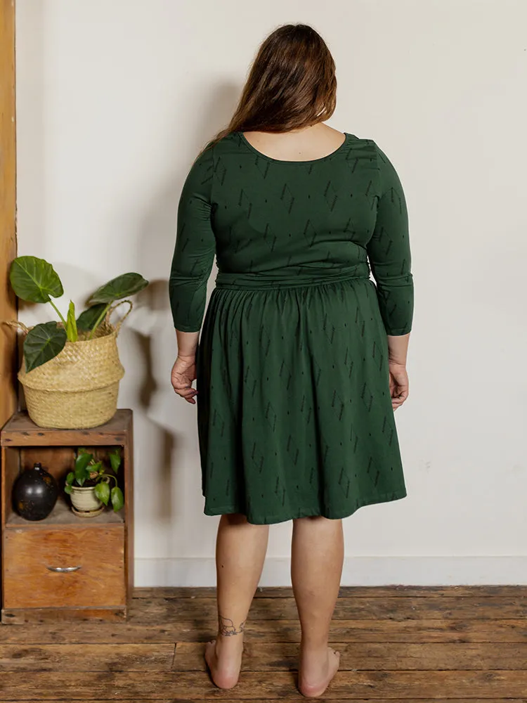 Novela Plus Size Dress - Diamond Vine Dark Sage sold by Mata Traders product image thumbnail 3
