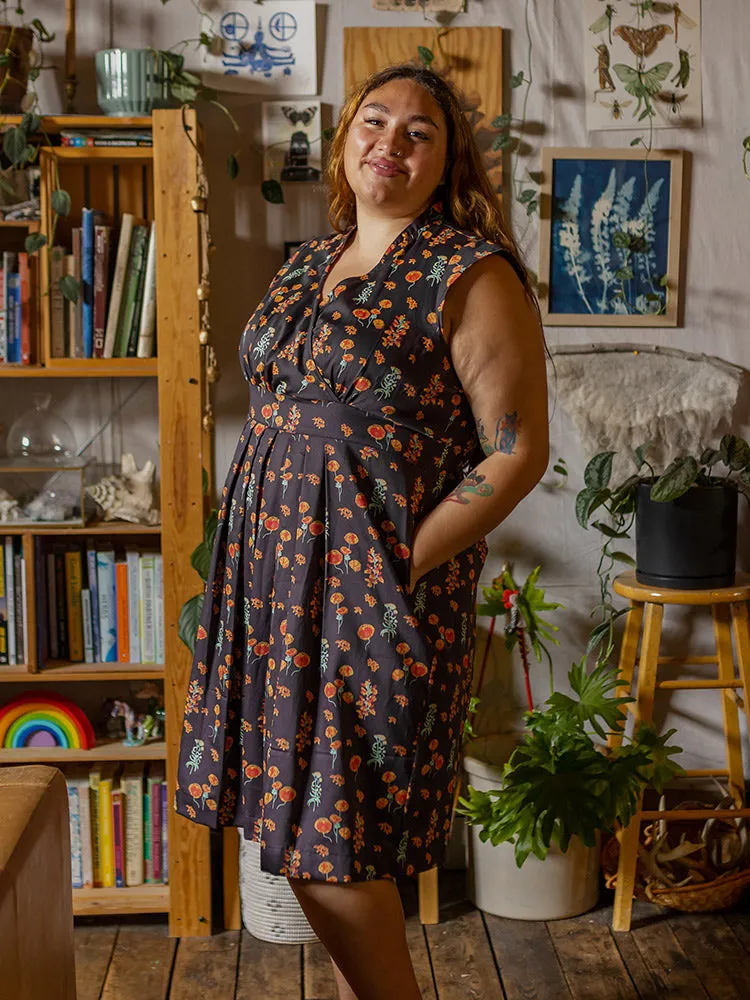 Lucille Plus Size Dress - Botanical Dusk sold by Mata Traders