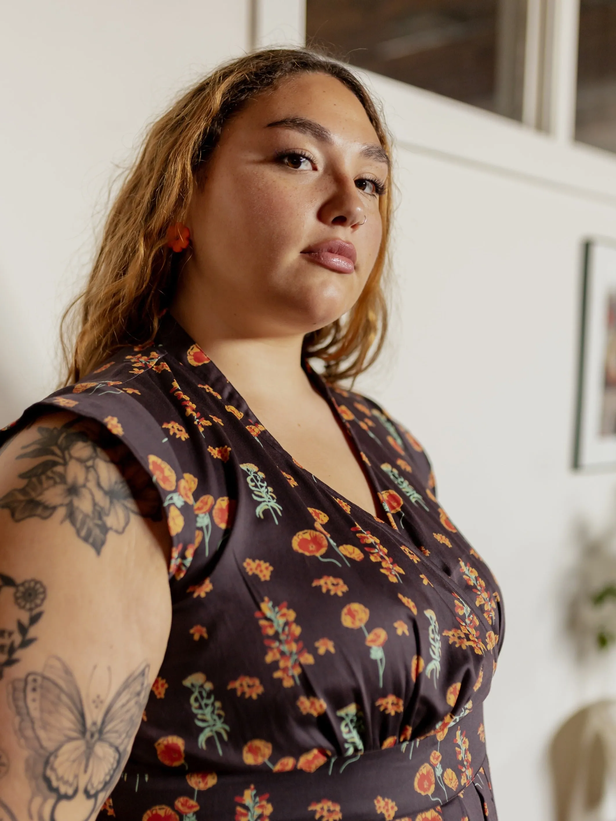 Lucille Plus Size Dress - Botanical Dusk sold by Mata Traders product image thumbnail 5