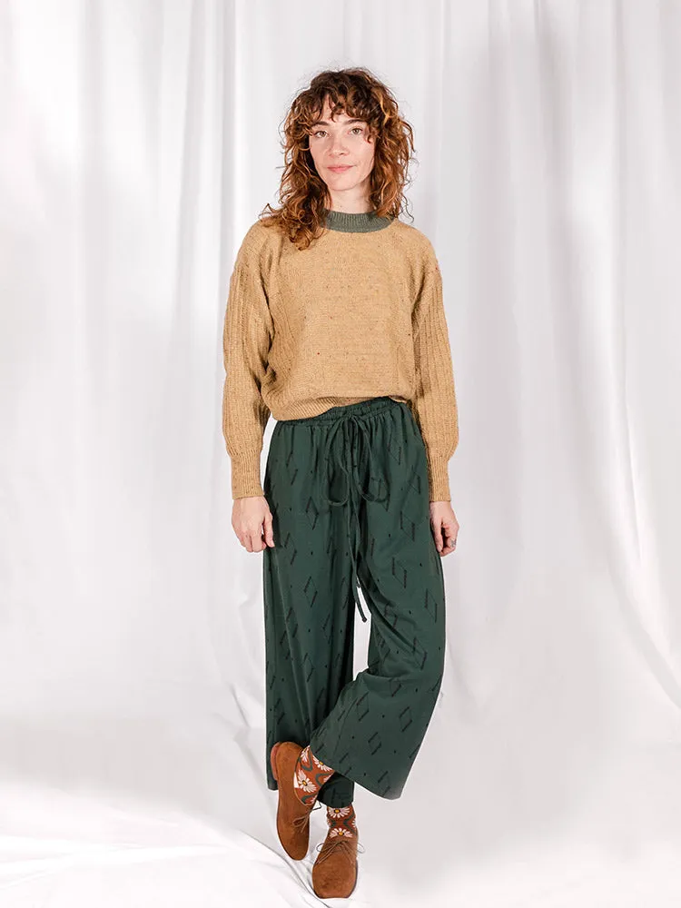 Fae Drawstring Pant - Diamond Vine Dark Sage sold by Mata Traders product image thumbnail 4