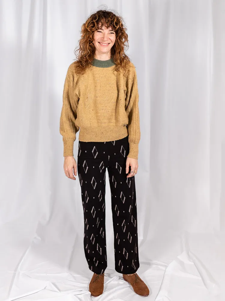 Fold Over Bootcut Pant - Diamond Vine Black sold by Mata Traders product image thumbnail 2