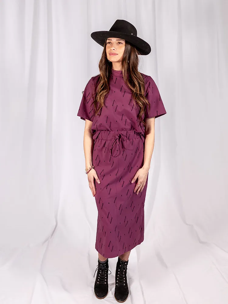 Isla Skirt - Diamond Vine Dark Purple sold by Mata Traders product image thumbnail 2