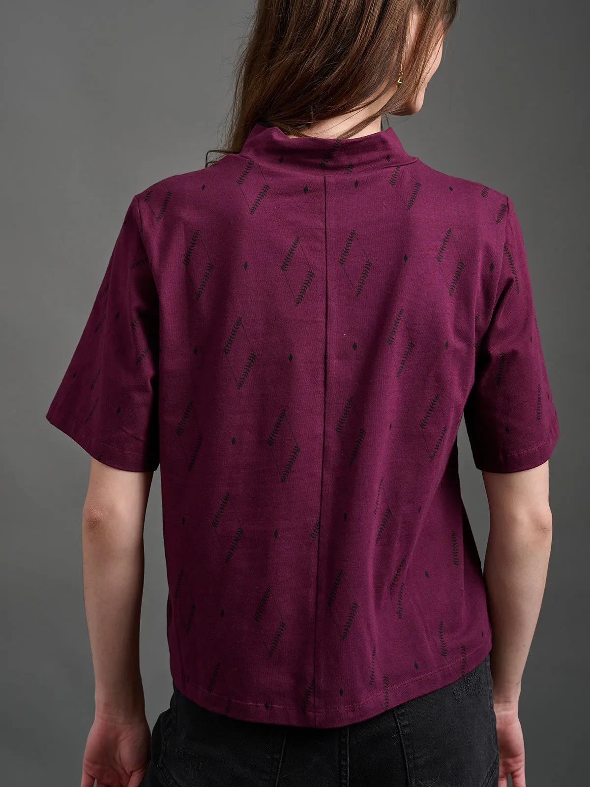 Eve Top - Diamond Vine Dark Purple sold by Mata Traders product image thumbnail 4