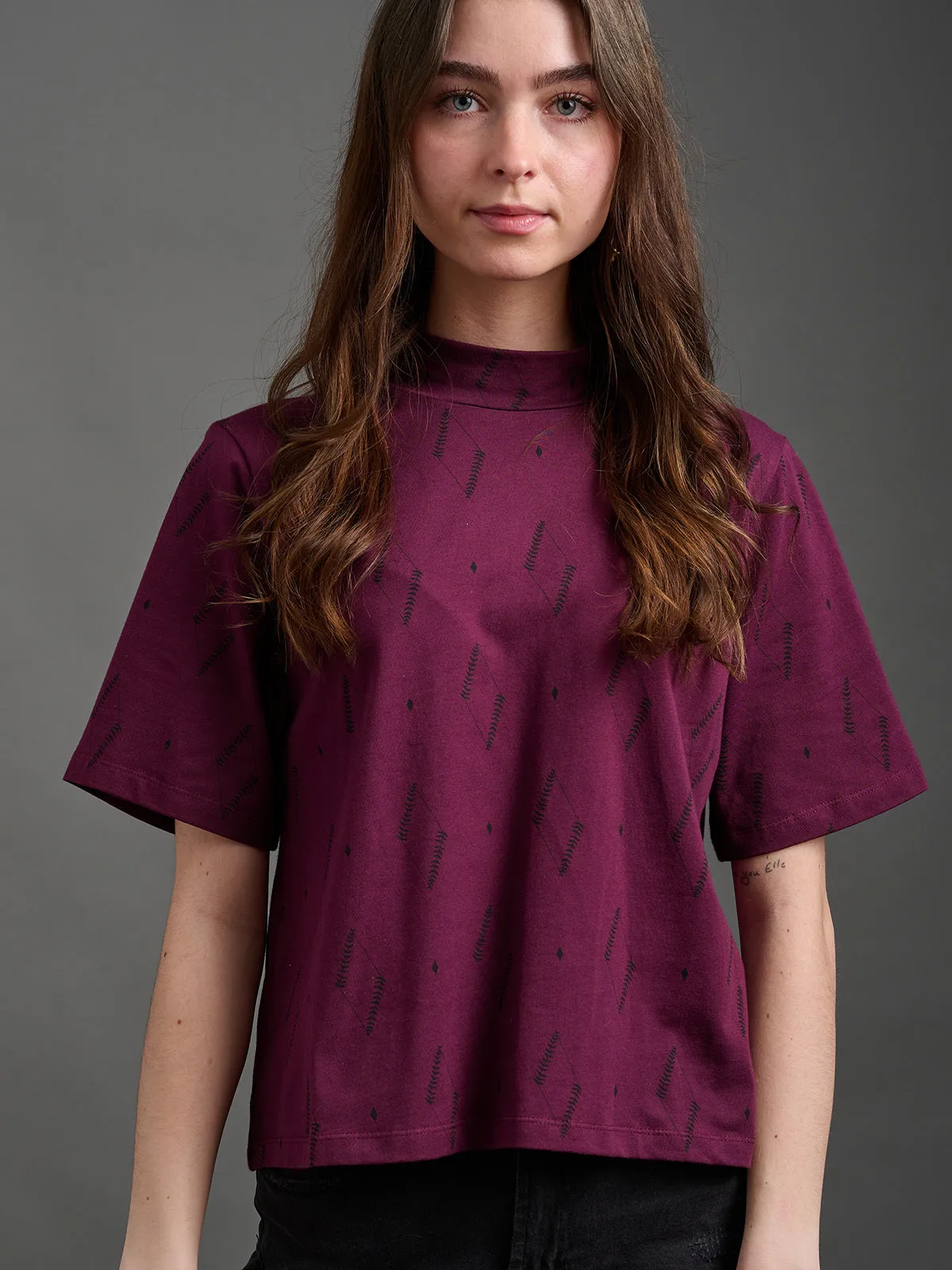 Eve Top - Diamond Vine Dark Purple sold by Mata Traders product image thumbnail 5