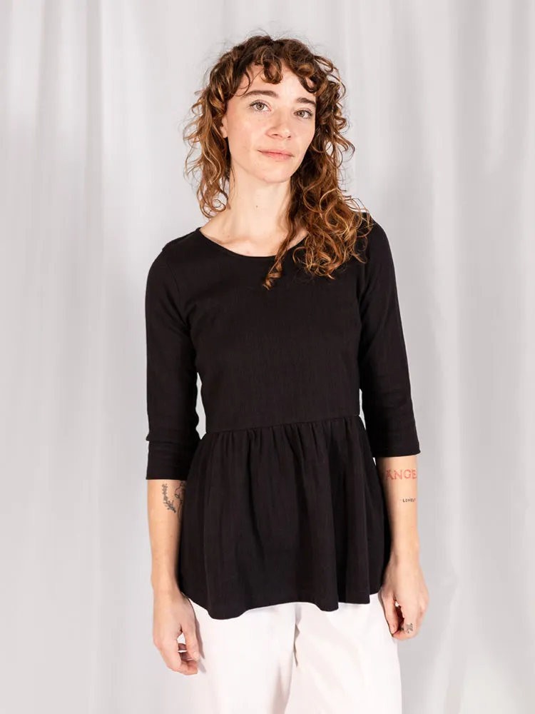 Paloma Top - Black Rib Knit sold by Mata Traders product image thumbnail 5