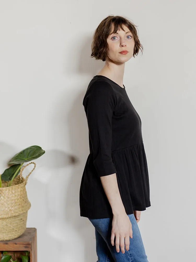 Paloma Top - Black Rib Knit sold by Mata Traders product image thumbnail 2