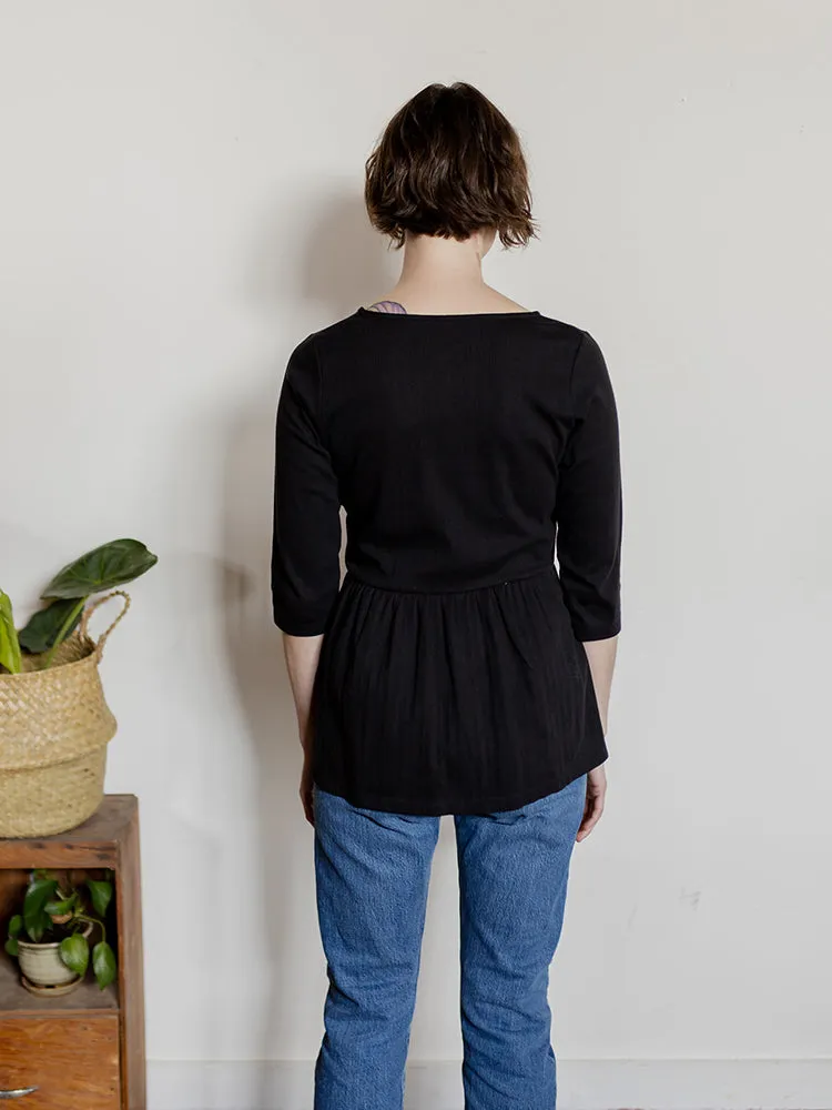 Paloma Top - Black Rib Knit sold by Mata Traders product image thumbnail 4