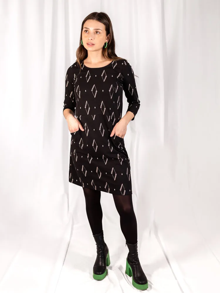 Sweet Seams Dress - Diamond Vine Black sold by Mata Traders