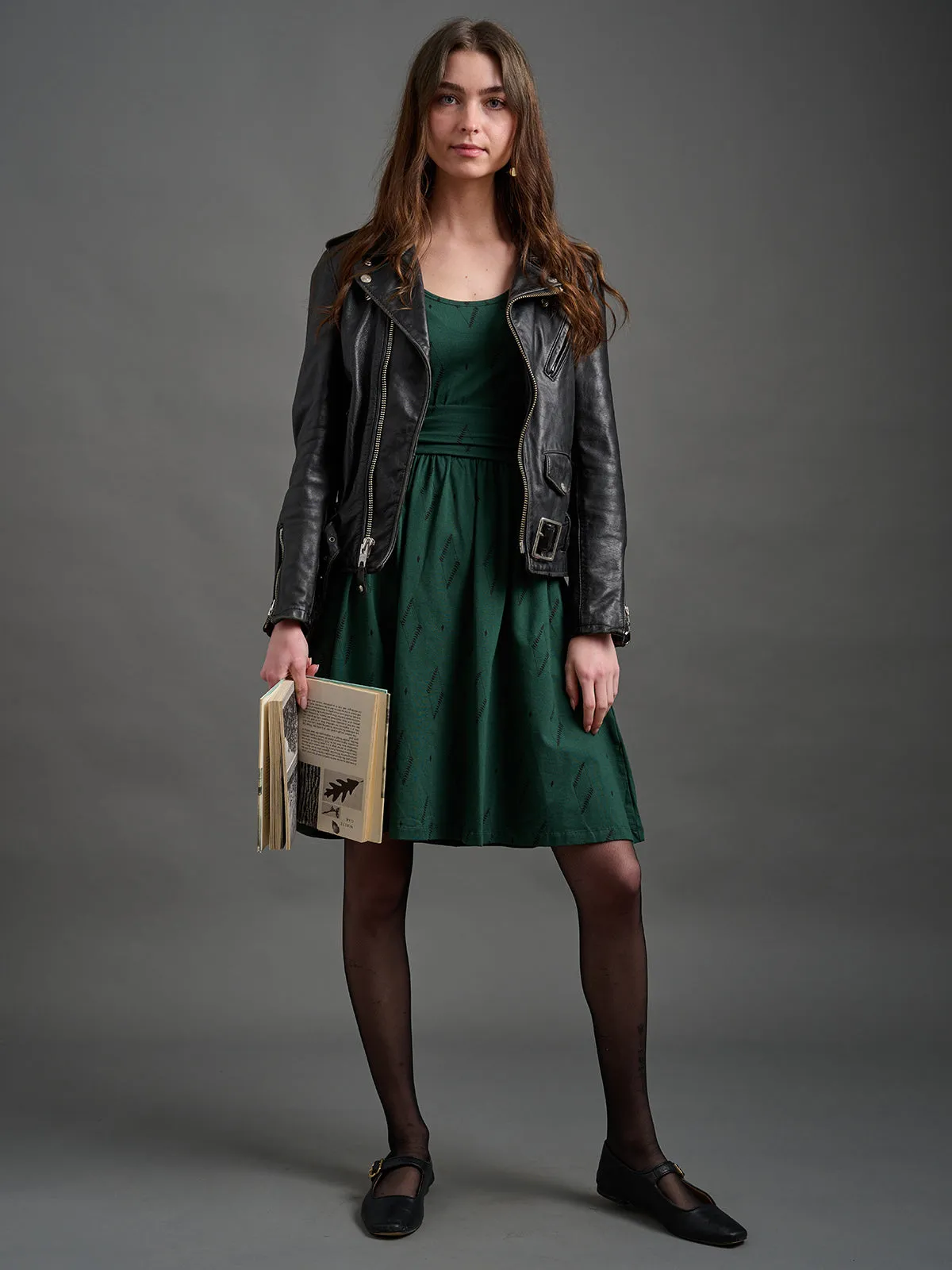 Novela Dress - Diamond Vine Dark Sage sold by Mata Traders product image thumbnail 4