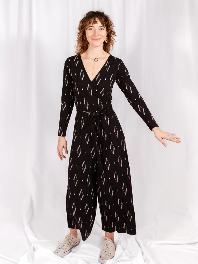 Rita Long Sleeve Jumpsuit - Diamond Vine Black sold by Mata Traders product image thumbnail 5