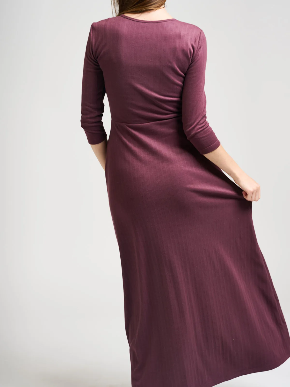 Mumbai Maxi Dress - Eggplant Rib Knit sold by Mata Traders product image thumbnail 3