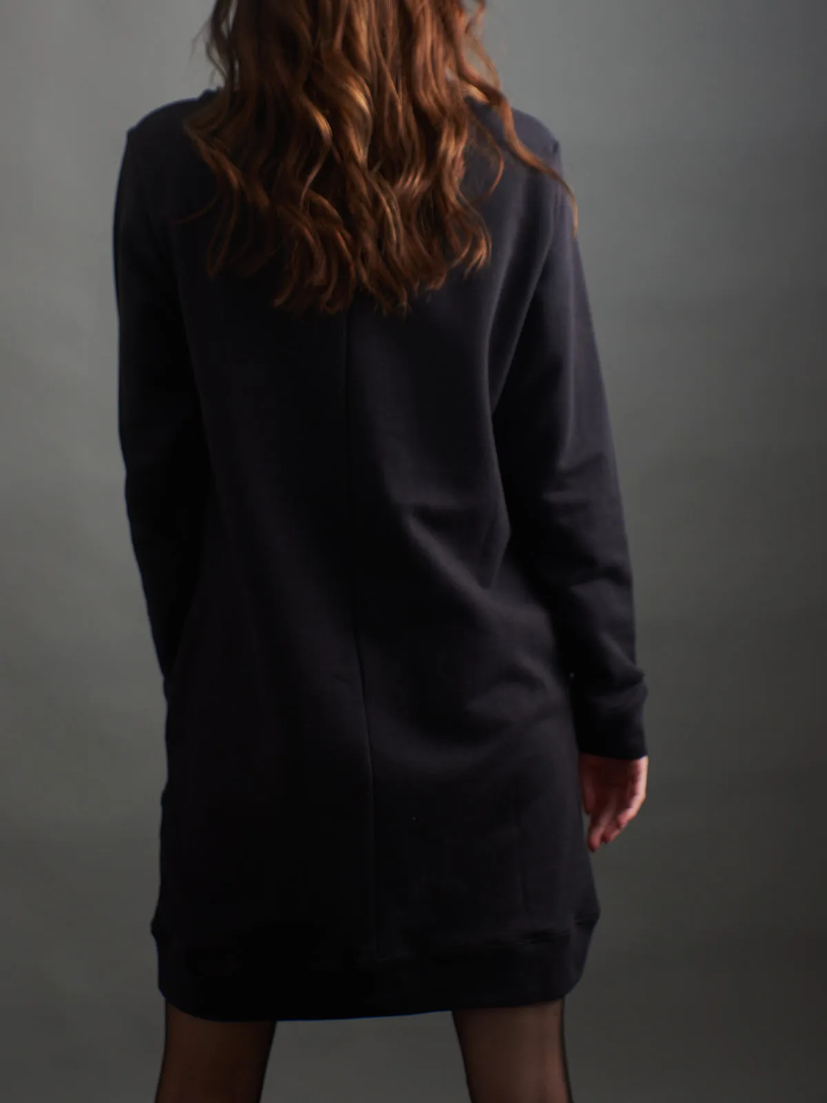 Sweatshirt Dress - Black Loop Knit sold by Mata Traders product image thumbnail 5