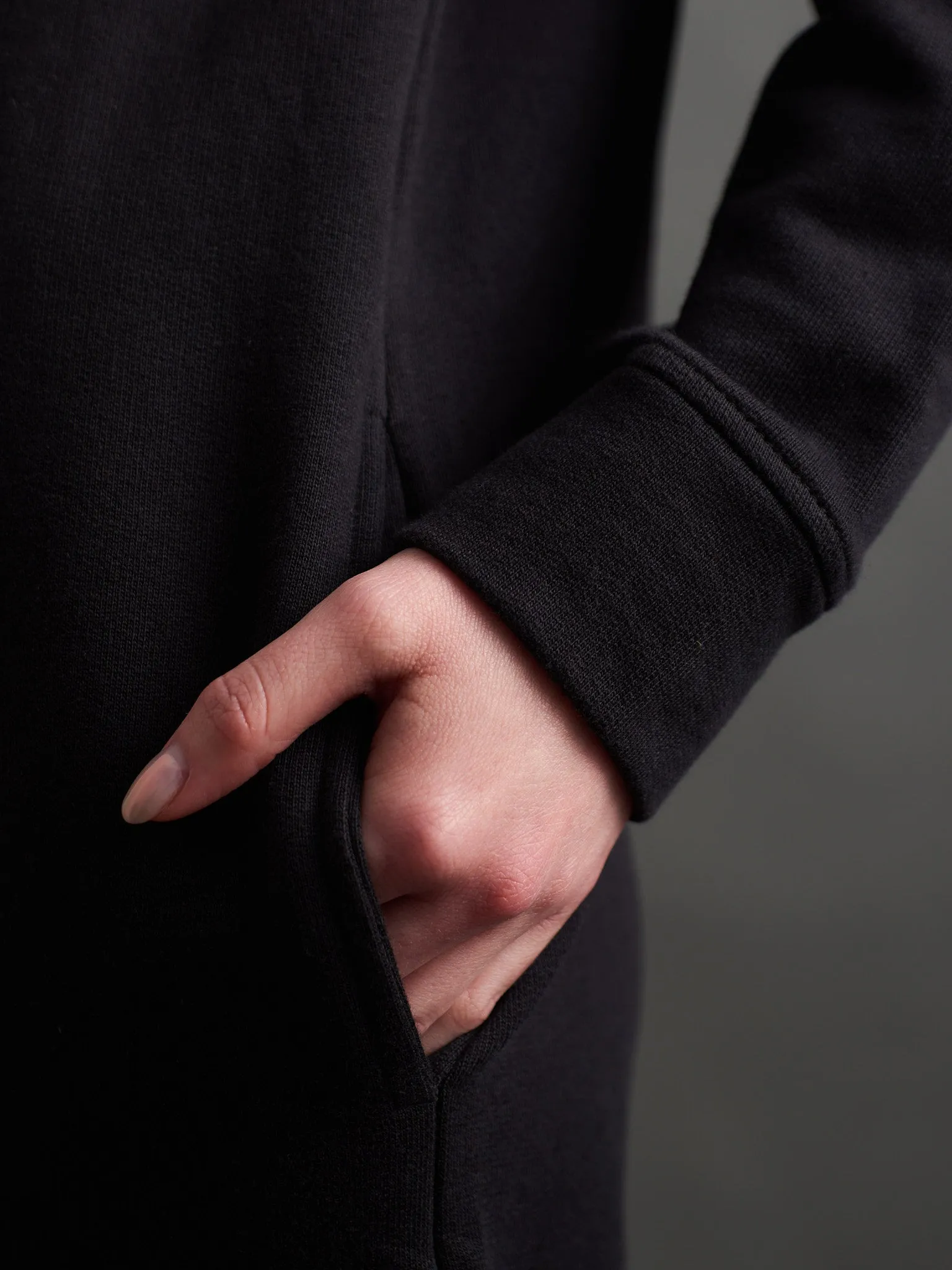 Sweatshirt Dress - Black Loop Knit sold by Mata Traders product image thumbnail 3