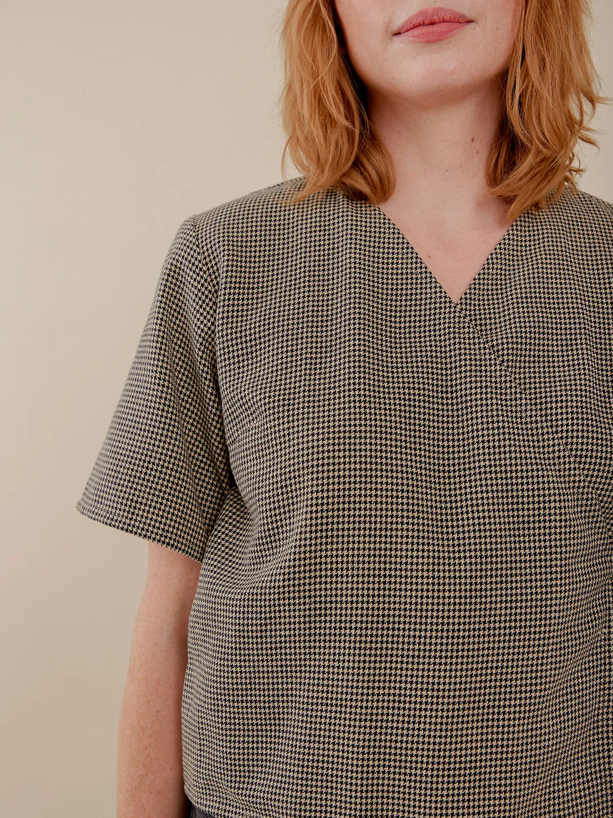 Winona Wrap Top - Houndstooth sold by Mata Traders product image thumbnail 3