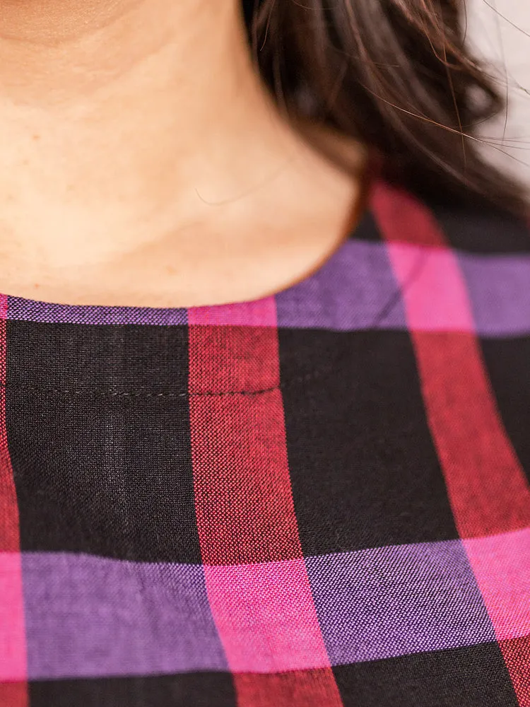 Devonshire Dress - Ultra Violet Plaid sold by Mata Traders product image thumbnail 4