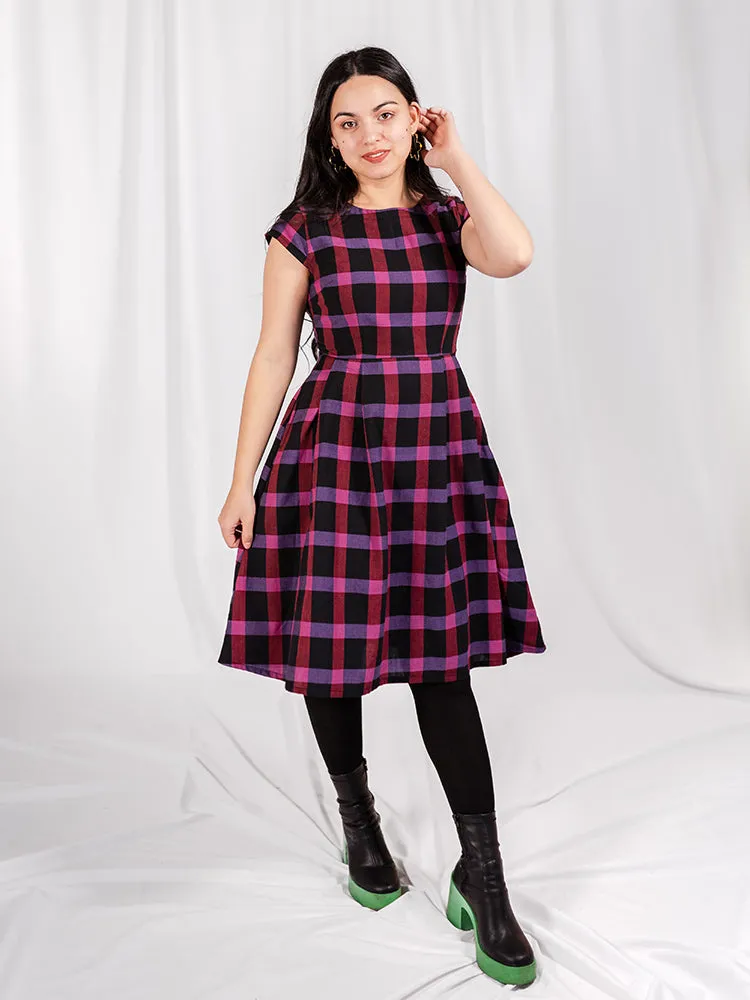Devonshire Dress - Ultra Violet Plaid sold by Mata Traders product image thumbnail 3