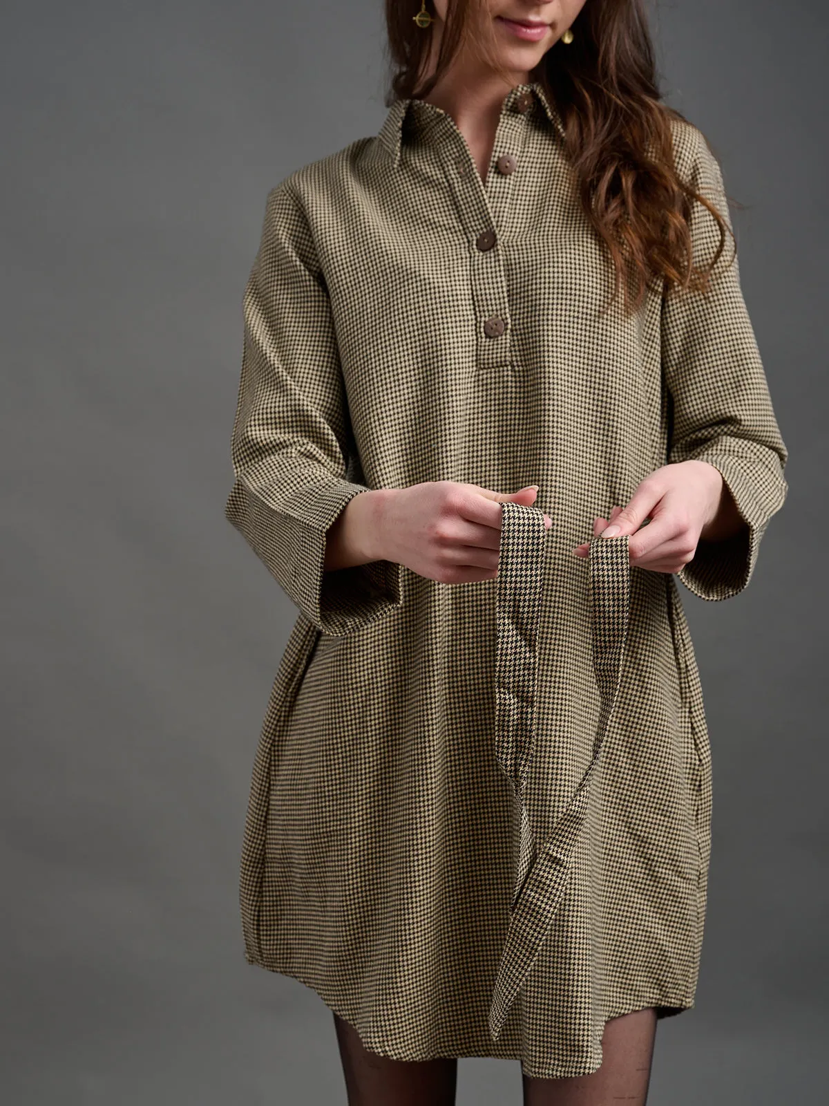 Sonja Shirtdress - Houndstooth sold by Mata Traders product image thumbnail 3