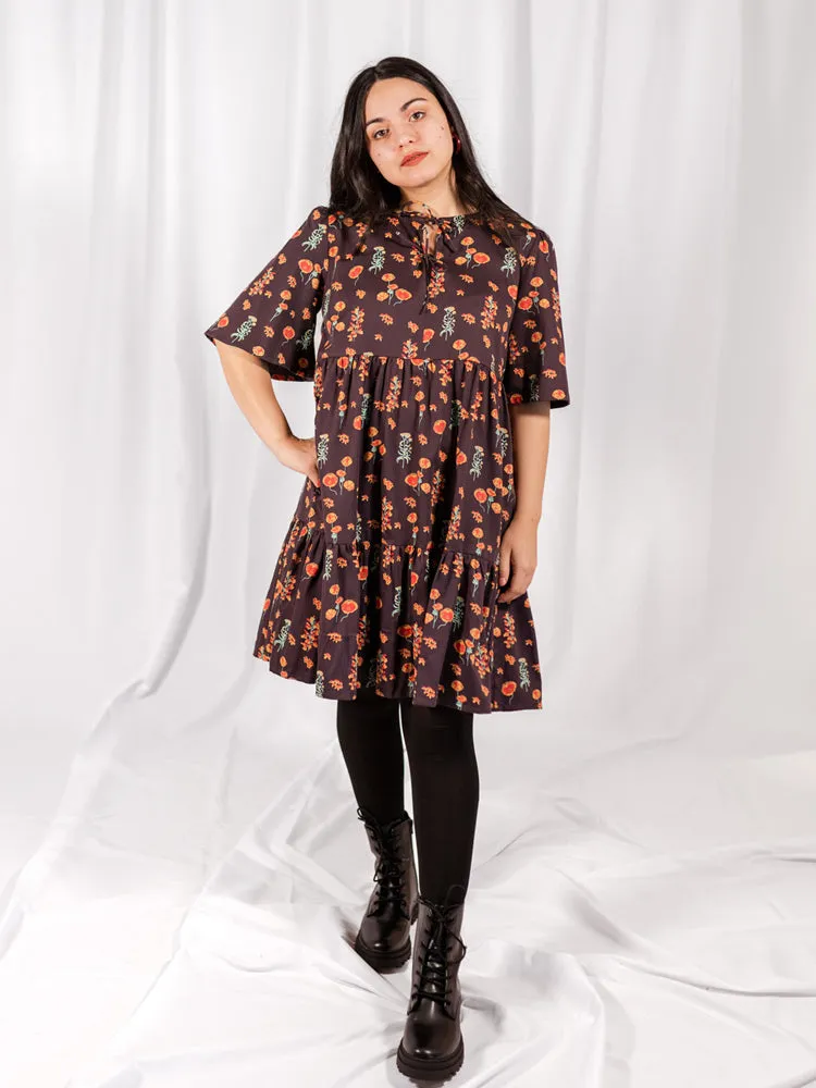 Adelaide Tiered Mini Dress - Botanical Dusk sold by Mata Traders product image thumbnail 2