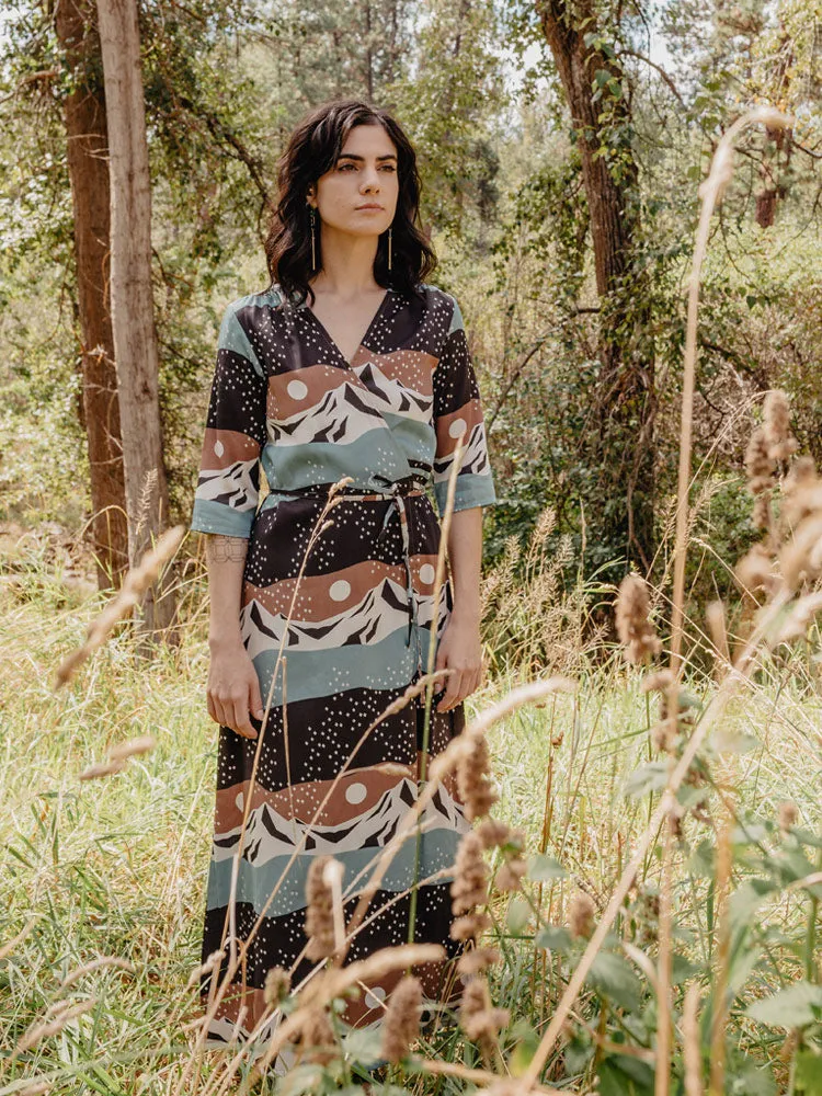 Aditi Wrap Dress - Mountain Stripe sold by Mata Traders product image thumbnail 3