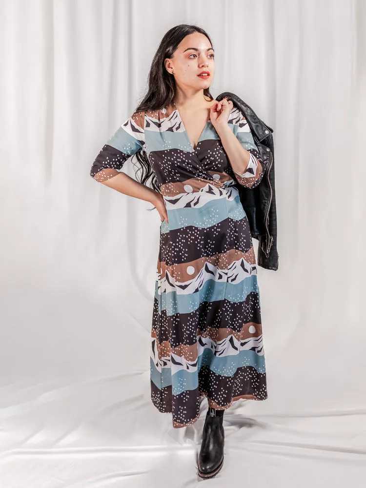 Aditi Wrap Dress - Mountain Stripe sold by Mata Traders product image thumbnail 2