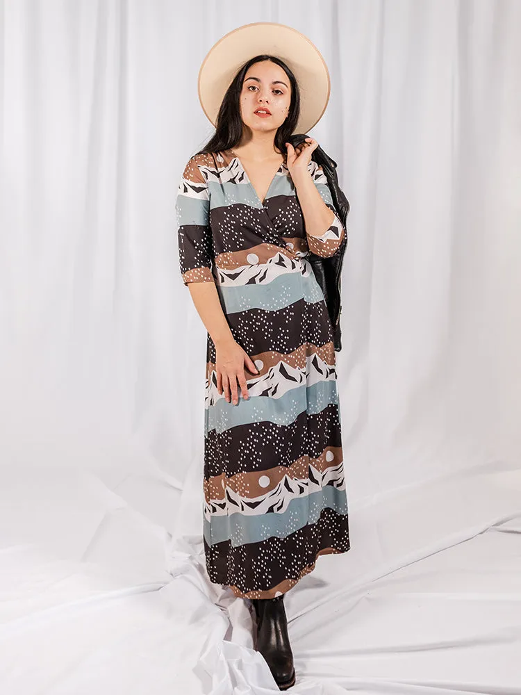 Aditi Wrap Dress - Mountain Stripe sold by Mata Traders product image thumbnail 5