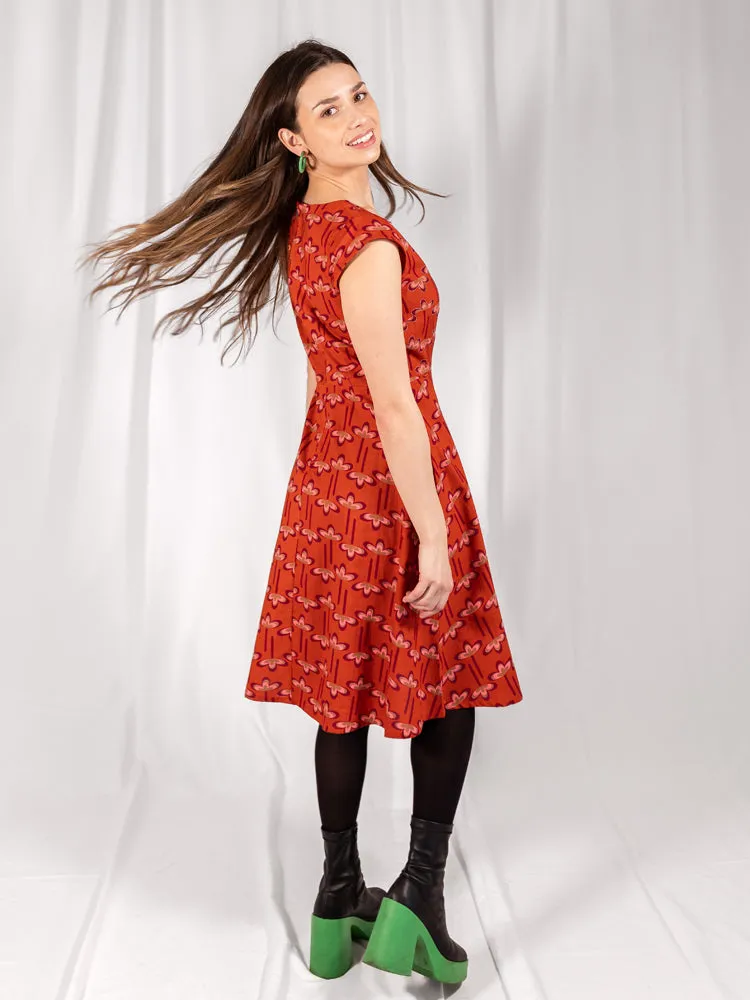 Marseille Dress - Mod Daisy Spiced Coral sold by Mata Traders product image thumbnail 3