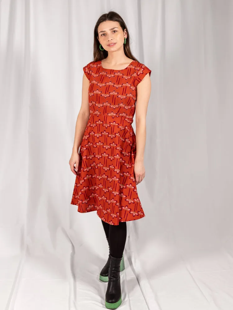 Marseille Dress - Mod Daisy Spiced Coral sold by Mata Traders