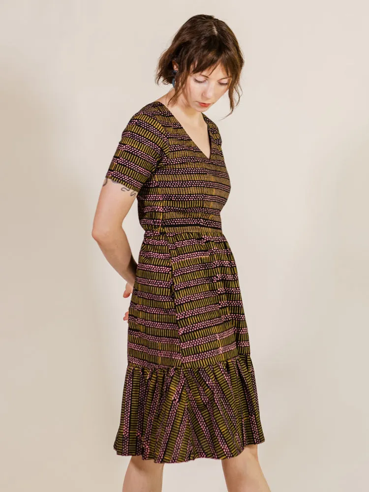 Lydia Dress - Dots And Dashes Yellow sold by Mata Traders product image thumbnail 2