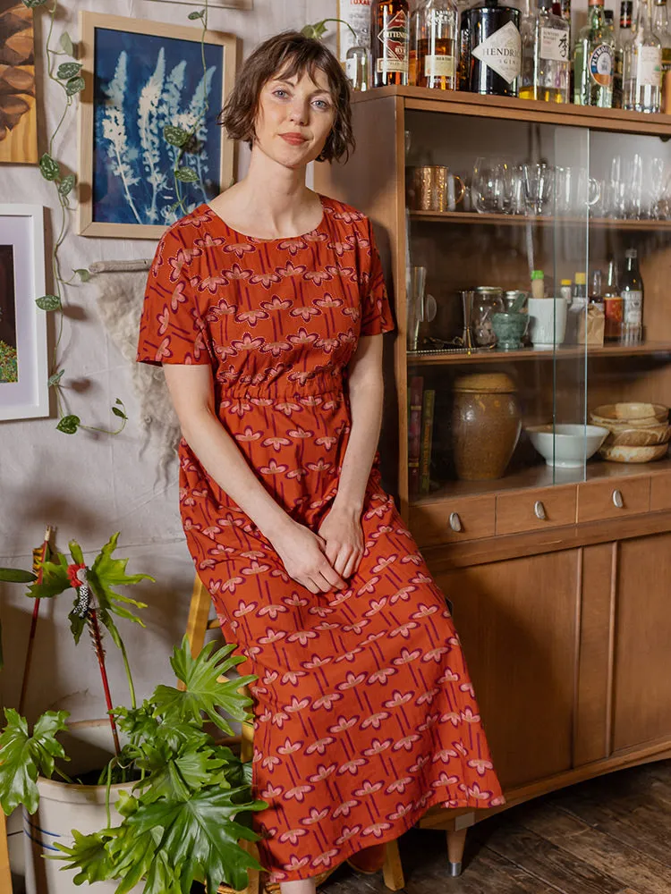Aimee Maxi Dress - Mod Daisy Spiced Coral sold by Mata Traders