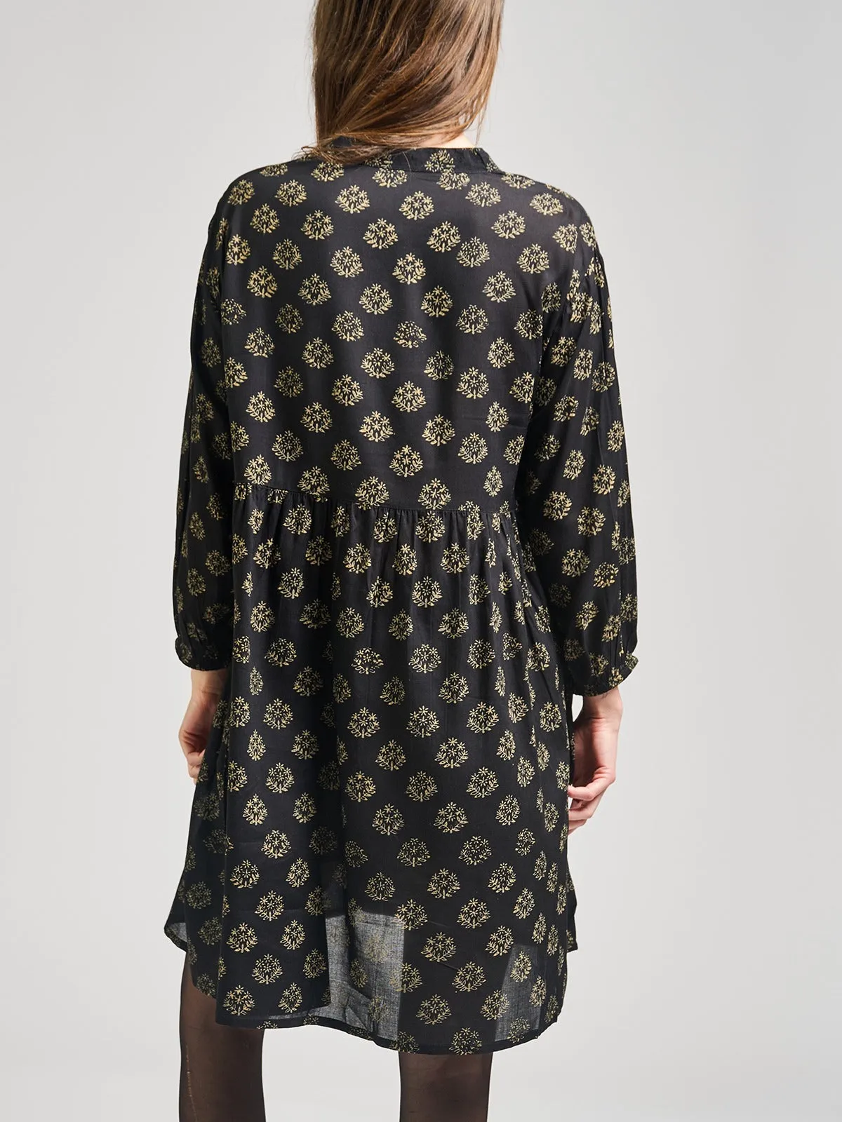 Sohla Mini Dress - Floral Stamp Black sold by Mata Traders product image thumbnail 3