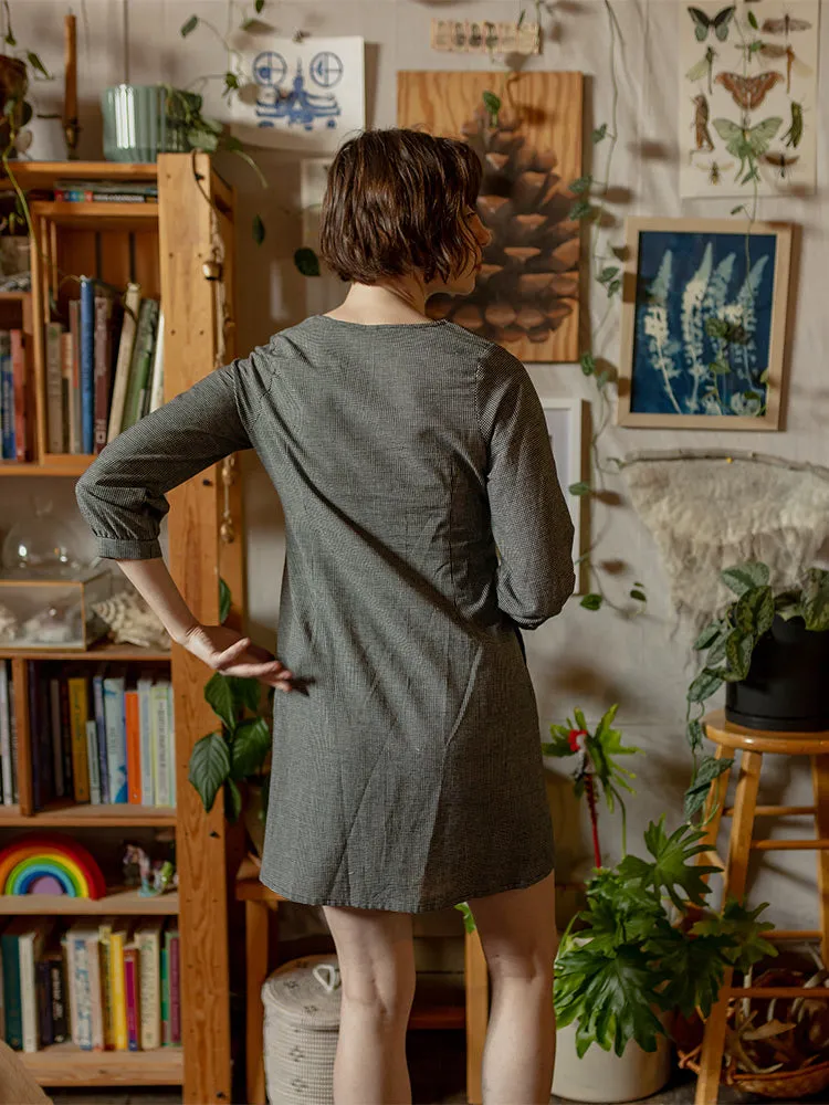 Vienna Pleated Dress - Woven Check Black sold by Mata Traders product image thumbnail 3