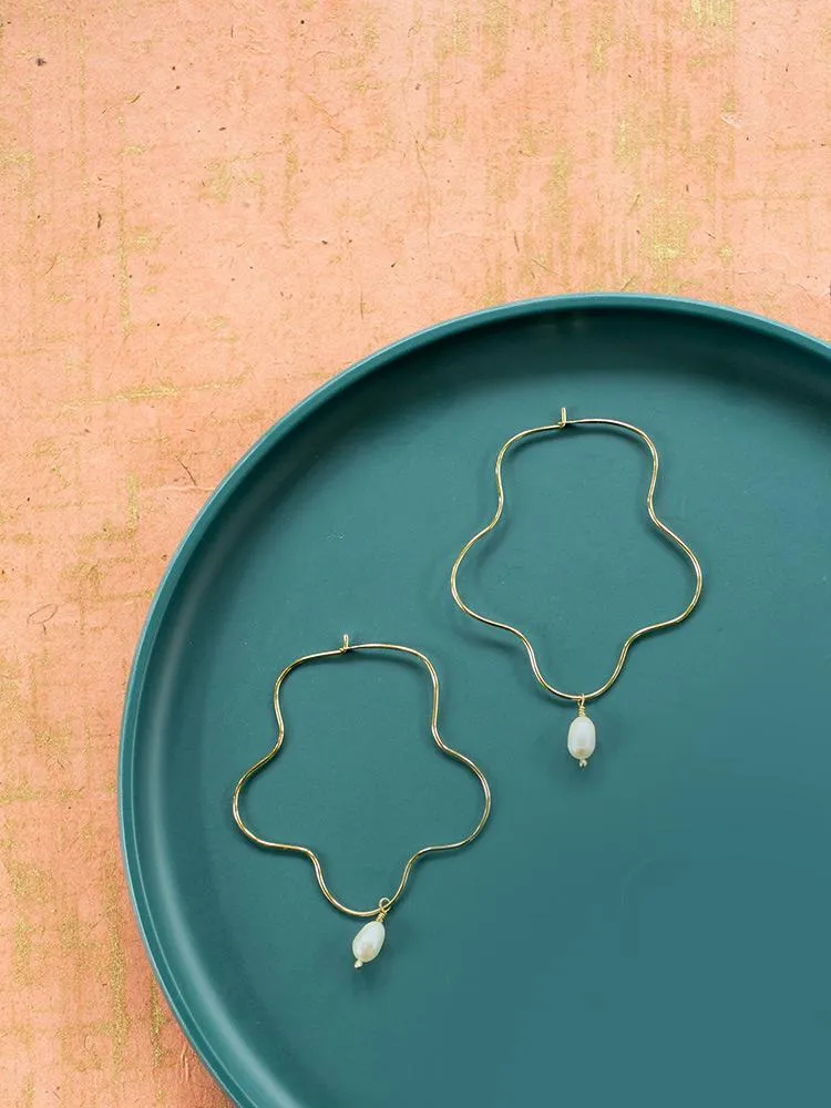 Sea Squiggle Hoops - Gold sold by Mata Traders product image thumbnail 2