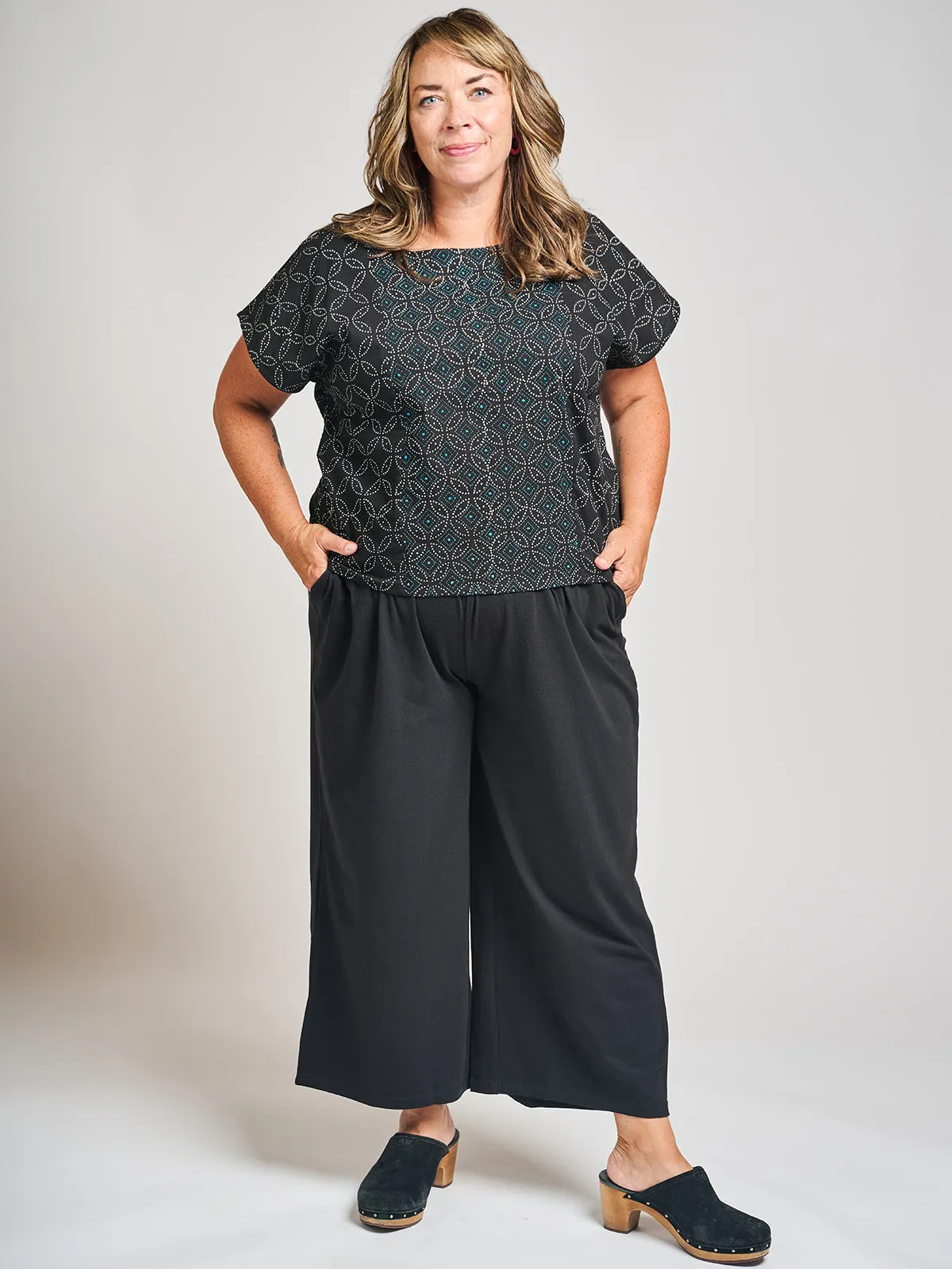 Fae Wide Leg Plus Size Pant - Black Jersey sold by Mata Traders product image thumbnail 3