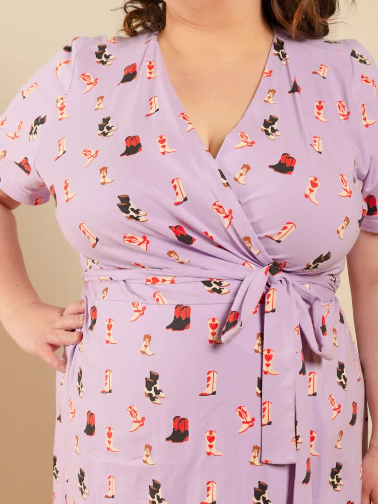 Katie Plus Size Wrap Dress - Two Step Lavender sold by Mata Traders product image thumbnail 5