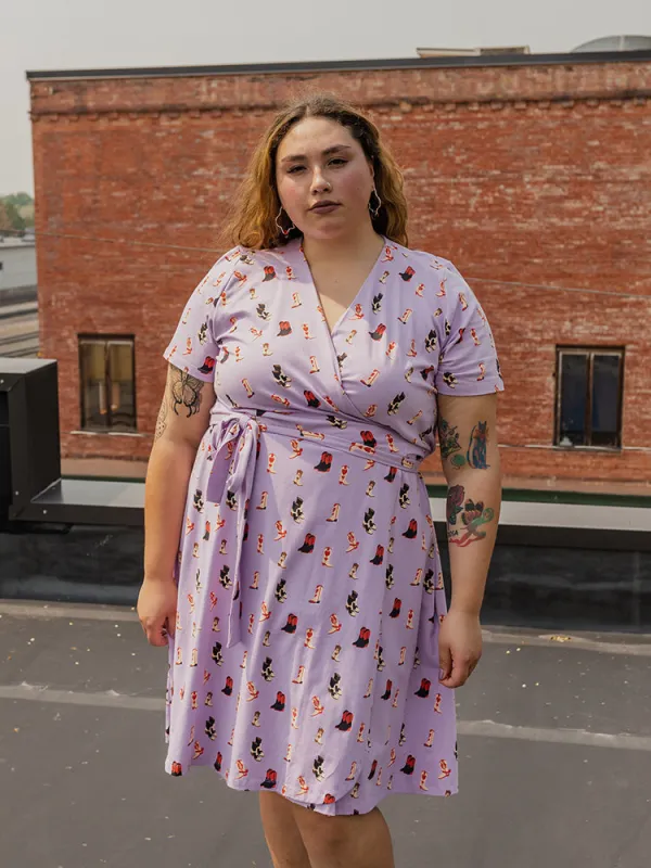 Katie Plus Size Wrap Dress - Two Step Lavender sold by Mata Traders